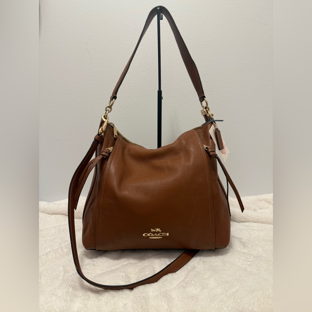 Coach Marion Chestnut Brown Pebbled Leather Hobo Shoulder Bag EUC